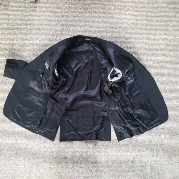 Brooks Brothers 1818 Regent Black Wool Suit Estrato 42/36 S - Picture 4 of 16